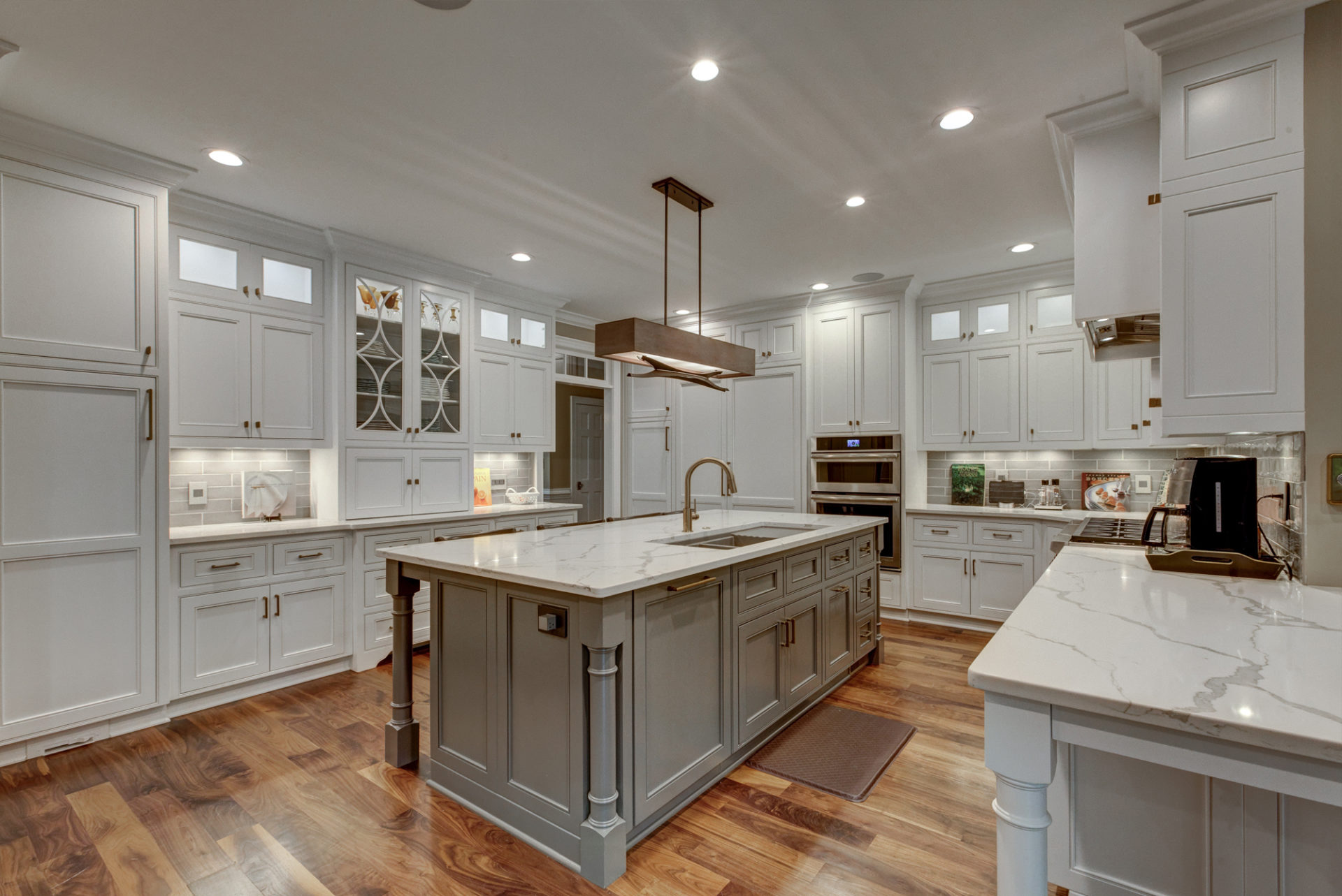 Modern kitchen remodel with custom lighting and electrical work